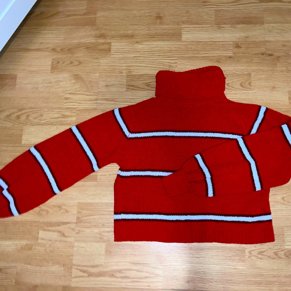 Cropped Red Turtle Neck